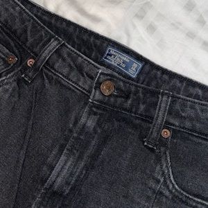 Abercrombie Black straight leg jeans with split hem size 10R. super cute !!!
